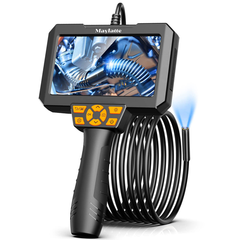 [Australia - AusPower] - 5 Inch Borescope,Maylatte 1080P HD Screen Endoscope with 6 LED Lights,10FT Semi-Rigid Cable IP67 Waterproof Inspection Camera with 32GB Card,Snake Camera for Auto Sewer Drain Pipe 10FT 