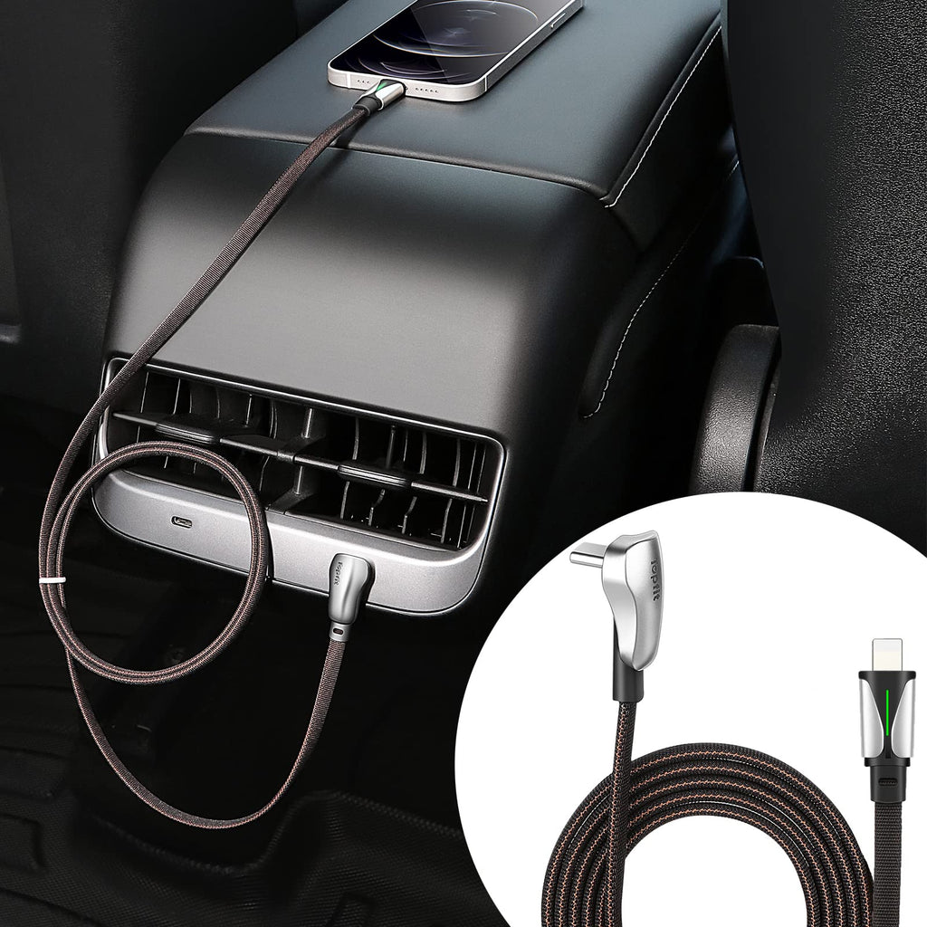 [Australia - AusPower] - TAUTO Fit Tesla Model Y Model 3 2022 2021 for iPhone Charging Cable Fast Flat Wires Charge Cords Wall Connector Style for Tesla Accessories (for iPhone) 