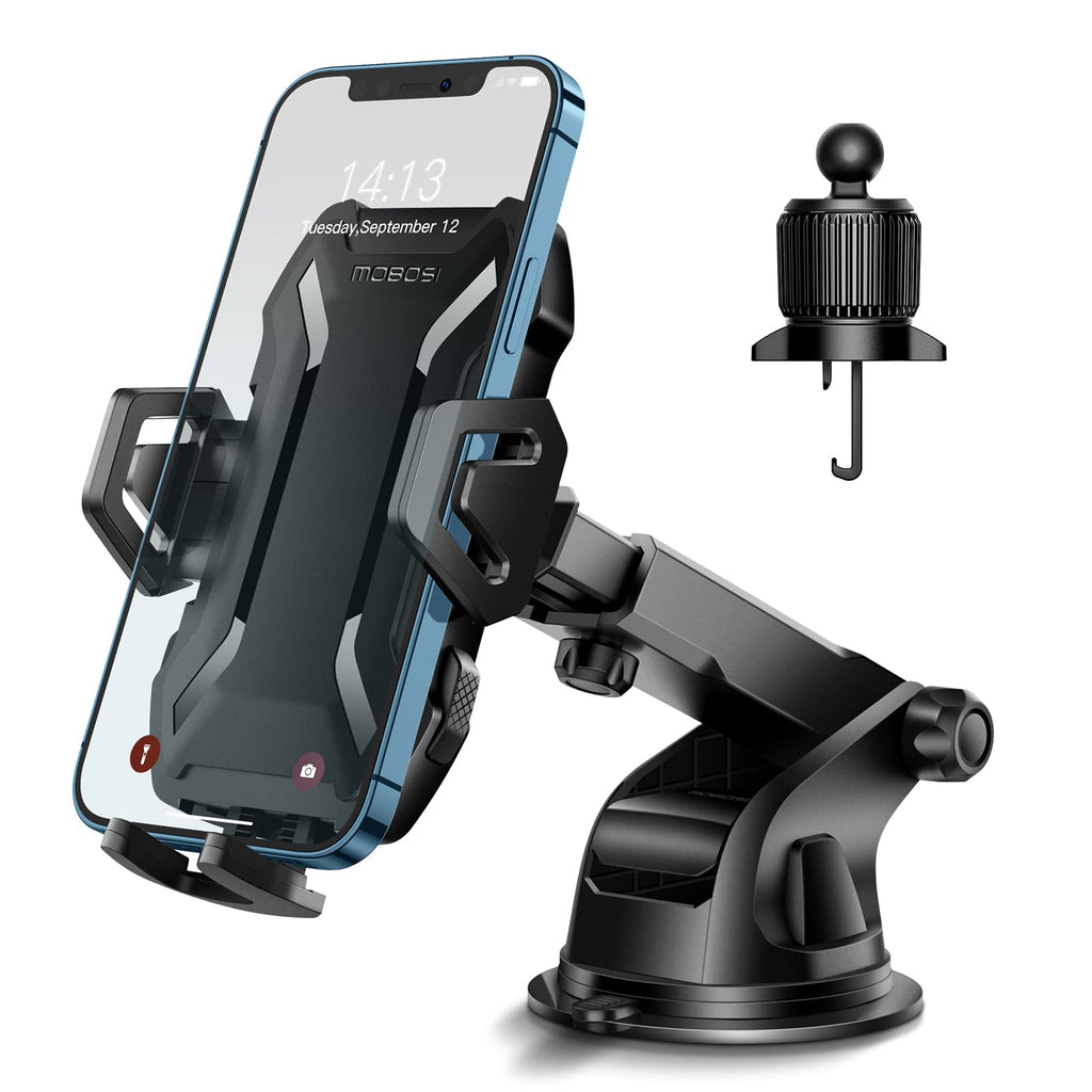 [Australia - AusPower] - MOBOSI Car Phone Holder Mount, [Strong Suction Power] Cell Phone Holder for Car Dashboard Windshield Air Vent Car Phone Mount Compatible with iPhone 13 Pro Max, Samsung S22 Ultra & All Smartphones 