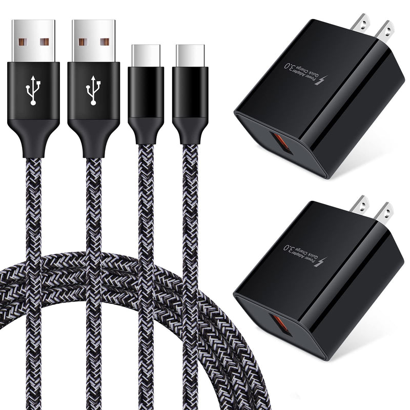 [Australia - AusPower] - Type C Fast Charger for Moto G Pure/G Stylus/G Power 2021/G Play 2021/One 5G Ace/G60S/G200/G100/G30/G Fast/G9/G8/G7 Play Power/Z4,18W Quick Charge 3.0 Rapid Wall Charger Adapter+2PC 6ft USB C Cable 
