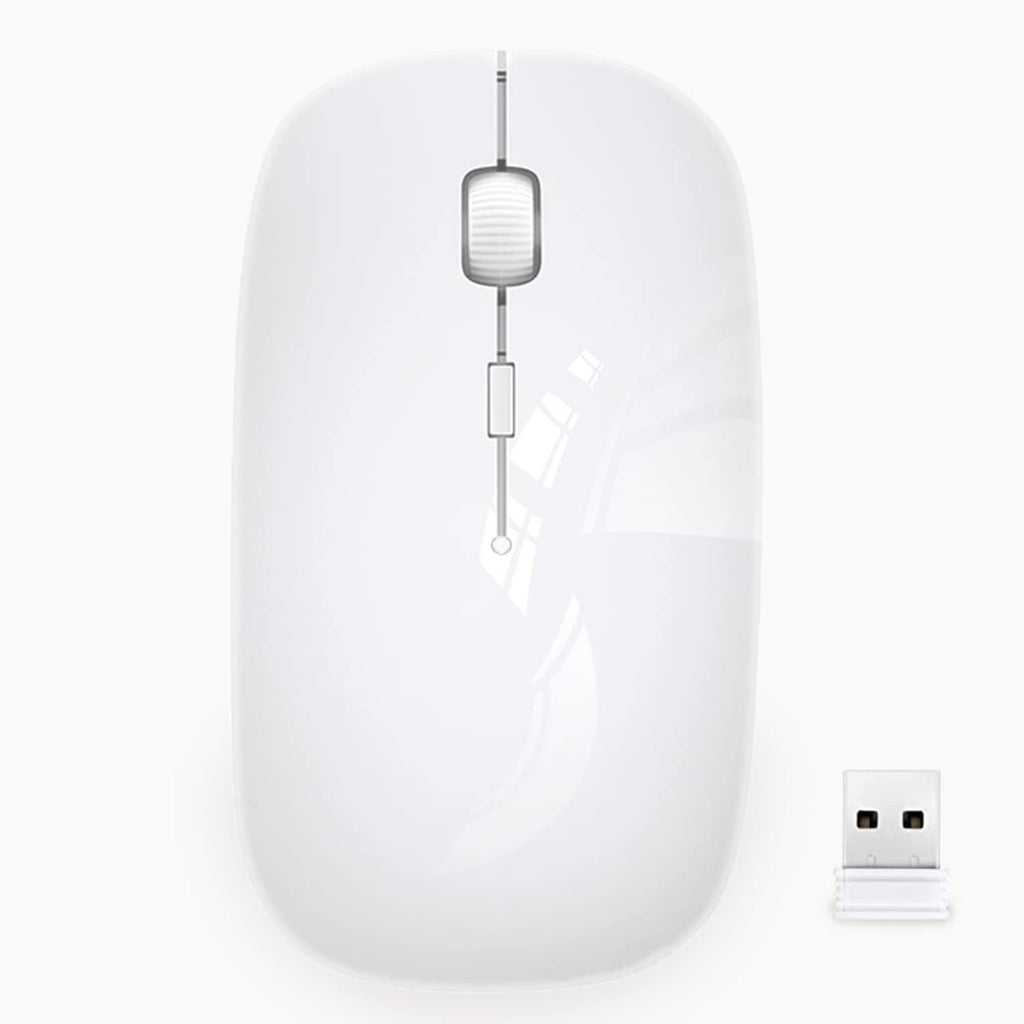 [Australia - AusPower] - alla White Wireless Mouse for Computer Cordless Laptop Slim Portable Mini mice for 