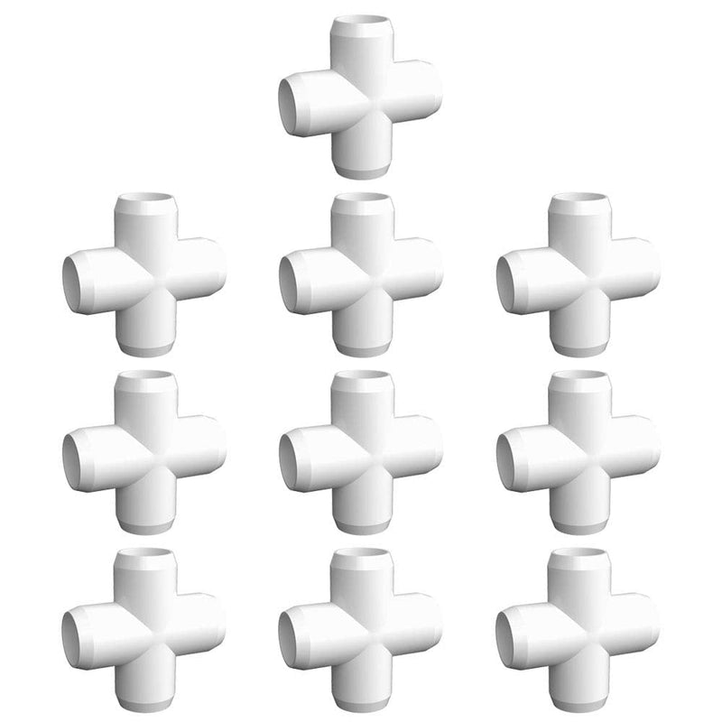 [Australia - AusPower] - letsFix Cross PVC Elbow Fittings 1/2 Inch, PVC Connectors for SCH40 1/2 Inch PVC Pipe - Build Heavy Duty PVC Furniture and Plumbing Projects Available, White [Pack of 10] 
