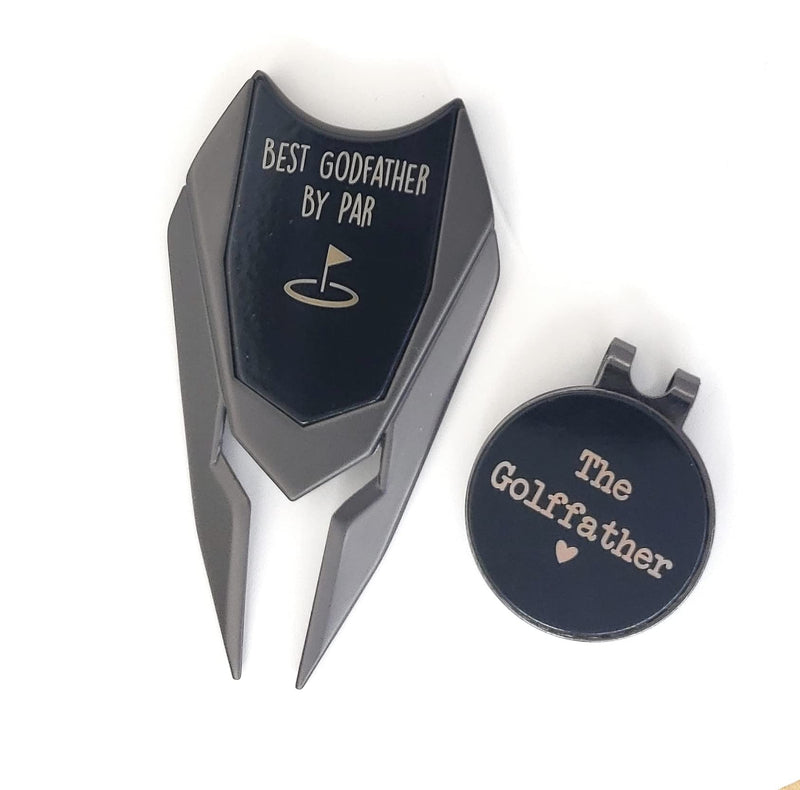 [Australia - AusPower] - Pretty Inappropriate Best Godfather by Par The Golffather Divot Tool and Golf Ball Marker with Hat Clip, Baptism, Christening 