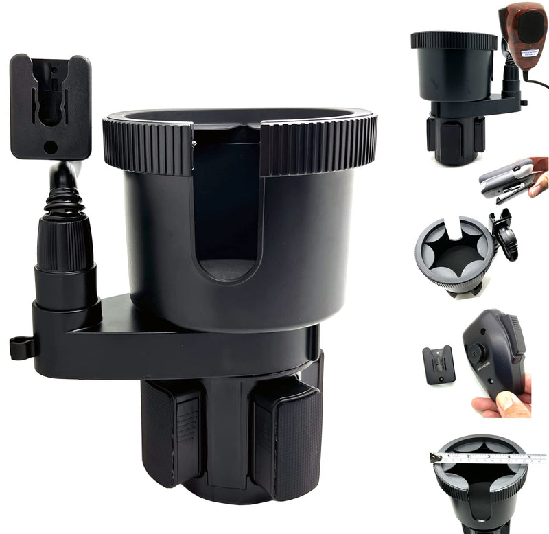 [Australia - AusPower] - LycoGear Adjustable Car Drink Cup Holder Organizer Expander Mount w/Universal Ham CB Radio Microphone Mic Hanger Holder for ThermoFlask Coleman Yeti Hydro Flasks Nalgenes Camelbak Insulated Tumbler 