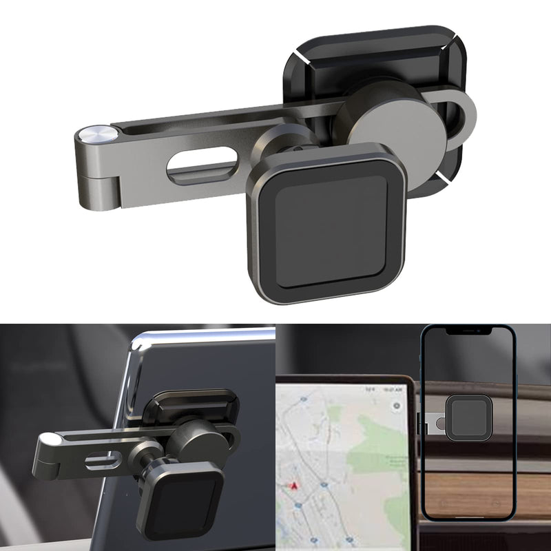 [Australia - AusPower] - YHCDSEA Model 3 Model Y Screen Invisible Foldaway Magnetic Car Phone Holder Mount for Tesla Model 3 Y S X Accessories Gray 