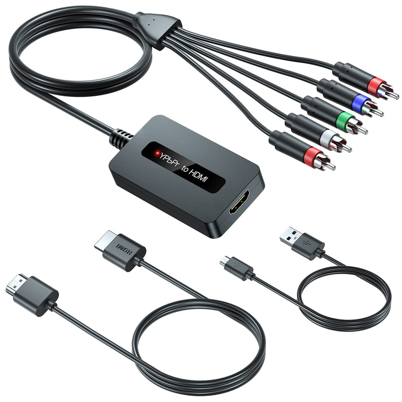 [Australia - AusPower] - Male Component to HDMI Converter Cable with HDMI and Component Cables for DVD/ STB with Female Component Output to Display on HDTVs, 1080P RGB YPbPr to HDMI Converter, Component in HDMI Out Adapter… Male Component to HDMI 