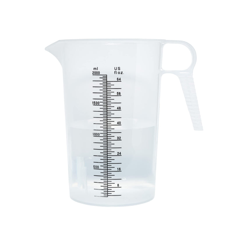 [Australia - AusPower] - ACCUPOUR 64 Ounce (1/2 Gallon) Measuring Pitcher | Heavy Duty Multipurpose Plastic Liquid Measuring Cup With Clearly Marked Graduations | Great For Oil, Chemicals, Pool & Lawn | Oz & mL Increments 