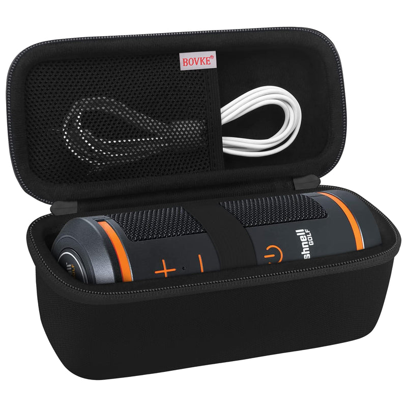 [Australia - AusPower] - BOVKE Carrying Case Compatible with Bushnell Wingman Golf GPS Bluetooth Speaker, Extra Mesh Pocket for Charging Cords and Accessories, Black + Inside Black Black + Inside Balck 