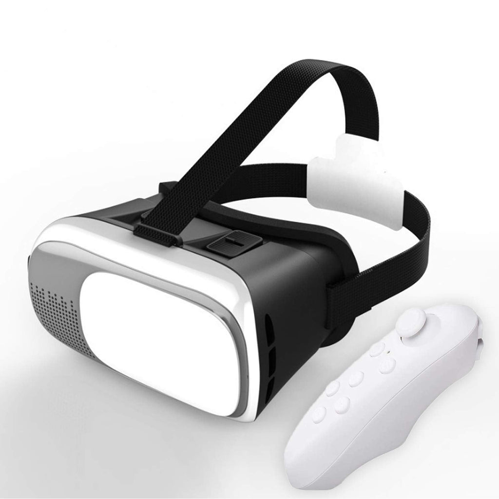 [Australia - AusPower] - VR Headset Compatible with 4.7-6.53in Screen, Bluetooth Remote Control, Best Mobile Games & Movies, with Soft & Comfortable Adjustable Distance 3D VR Glasse -Gift for Kids and Adults (White) White 