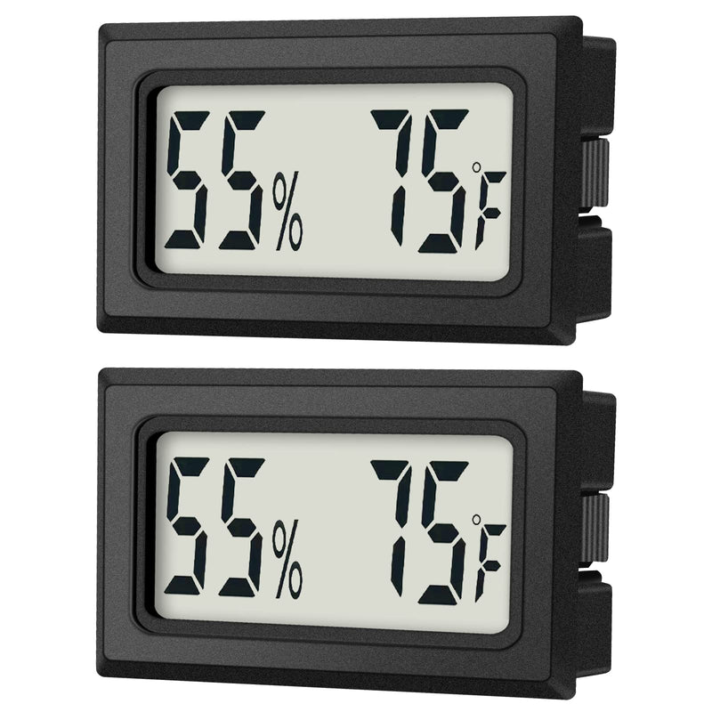 [Australia - AusPower] - Mini Digital Thermometer 2-Pack Hygrometer Indoor Humidity Monitor Temperature Humidity Gauge Meter with Fahrenheit (℉) for Humidors, Greenhouse, Garden, Cellar, Closet, Fridge Etc by DWEPTU 