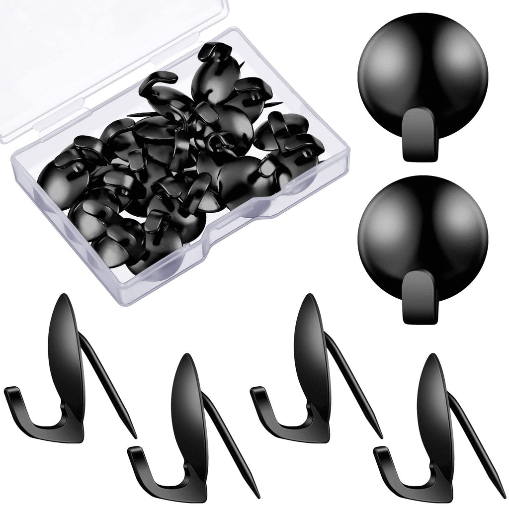 [Australia - AusPower] - 30 Pieces Metal Cubicle Hooks Fabric Panel Wall Hooks Cubicle Wall Hooks for 20 lbs Office Home Kitchen Supplies (Black) Black 