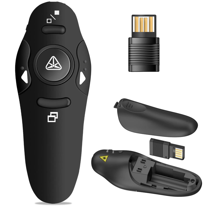 [Australia - AusPower] - Presentation Clicker Wireless Presenter Remote USB Control Powerpoint PPT Clicker, Laser Pointer RF 2.4GHz Presenter Remote Google Slide Advancer Powerpoint Clicker for Computer/Laptop/Mac/Keynote 