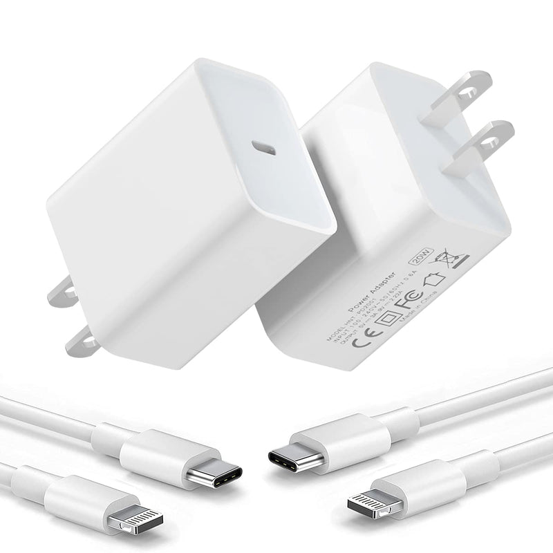 [Australia - AusPower] - iPhone Fast Charger, 20W USB C Wall Charger with MFi Certified 6.6FT Charger Cable Type C Charger Adapter Compatible with iPhone 13/13 Mini/13 Pro Max/11 Pro Max/XS Max/XS/XR/X,iPad Pro White 