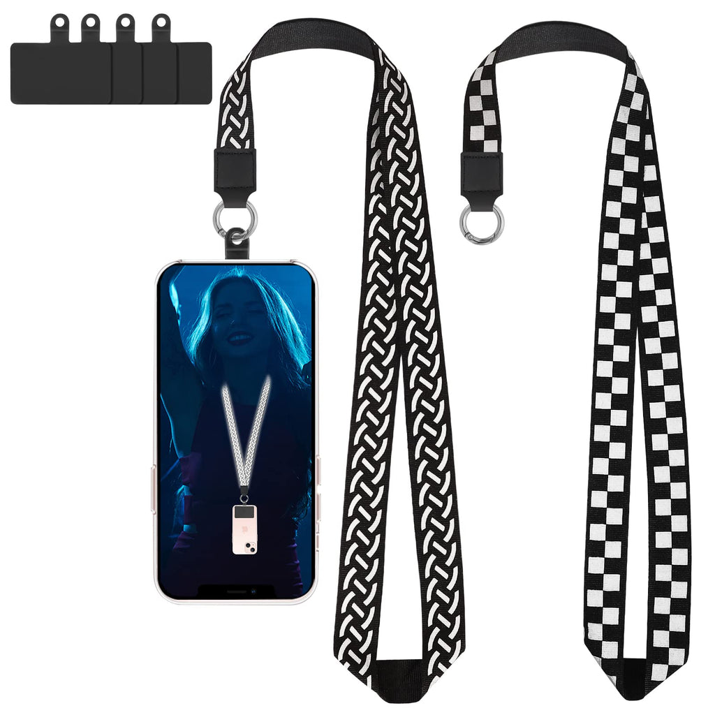 [Australia - AusPower] - SS Phone Lanyard, 2 Cell Phone Neck Strap, 4 Phone Patches, Universal Fit for Most Smartphones (For Neck) Grip+Snake 