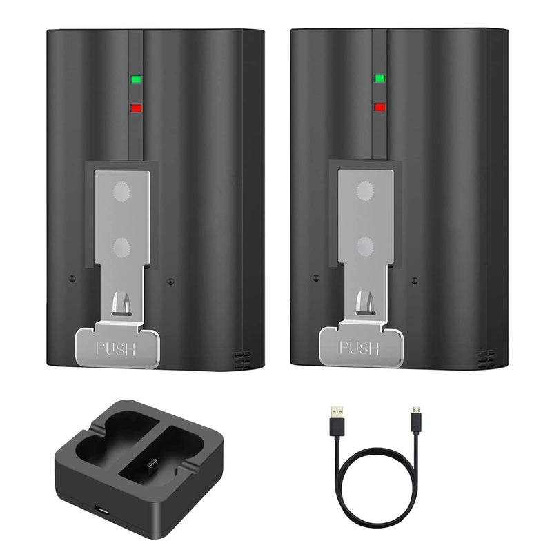 [Australia - AusPower] - 2 Packs Rechargeable 3.65V Lithium-Ion Battery & USB Charging Station Compatible with Ring, for Video Doorbell 2/3 /4 and Spotlight Cam Battery 6040mAh (2pack+Charger) 2pack+charger 