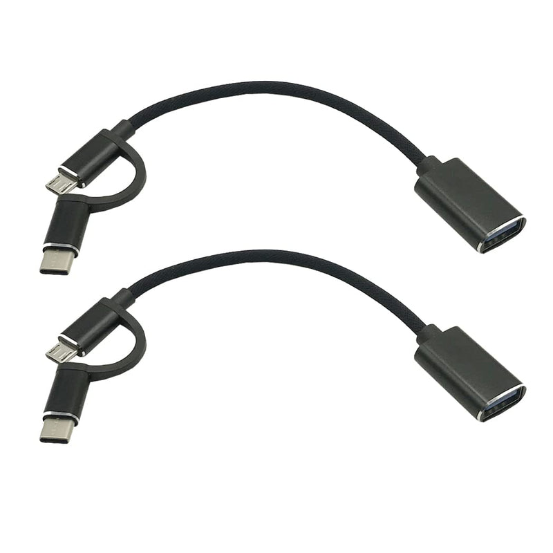 Mmnne 2pack 2 In 1 Weave Micro Usb And Type C Male To Usb 20 Female Converter On The Go Otg 0963