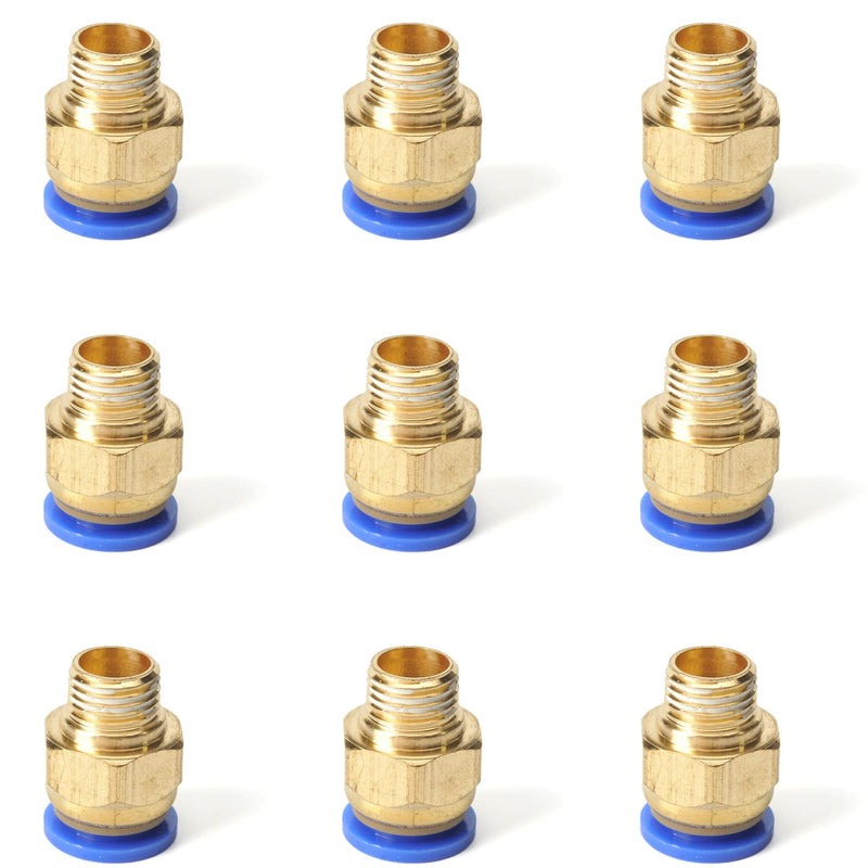 [Australia - AusPower] - Bettomshin 10 Pcs Push to Connect Tube Fitting 12mm Tube OD x R1/4 NPT Male Straight Pneumatic Quick Connect Fitting s for PETF Tube 