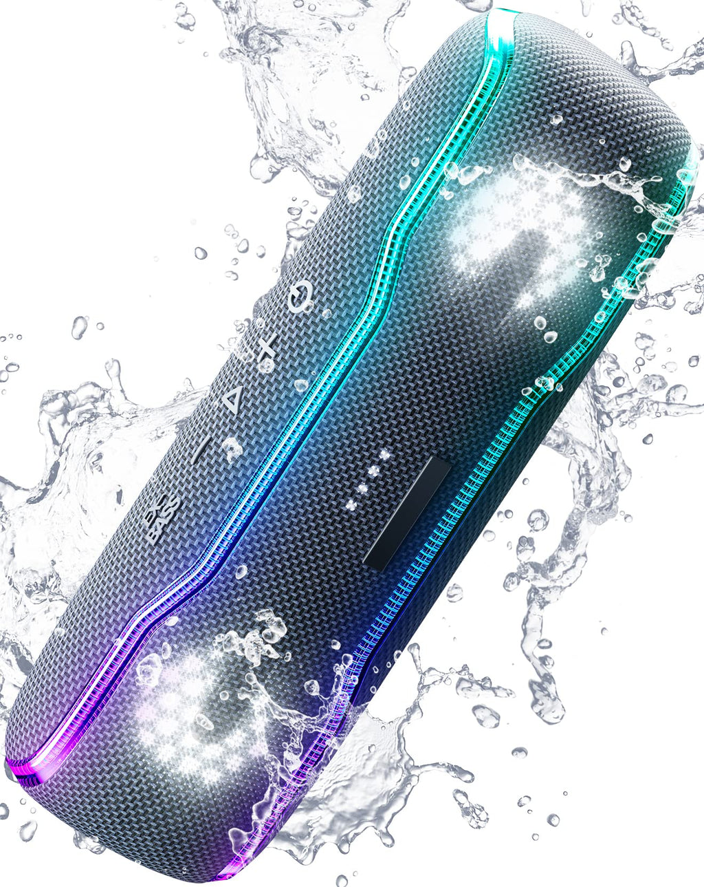 [Australia - AusPower] - Portable Bluetooth Speaker, IPX7 Waterproof Wireless Speaker with Colorful Flashing Lights, 25W Super Bass with 24H Playtime, 100ft Bluetooth Range, TWS Pairing for Outdoor, Home, Party, Beach, Travel 