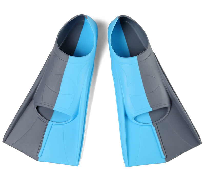 [Australia - AusPower] - Azuunye Swim Fins Kids,Kids Fins for Snorkeling,Youth Flippers for Swimming,Size Suitable for Kids,Boys,Girls NavyblueGreyblue Small EU:33-35 