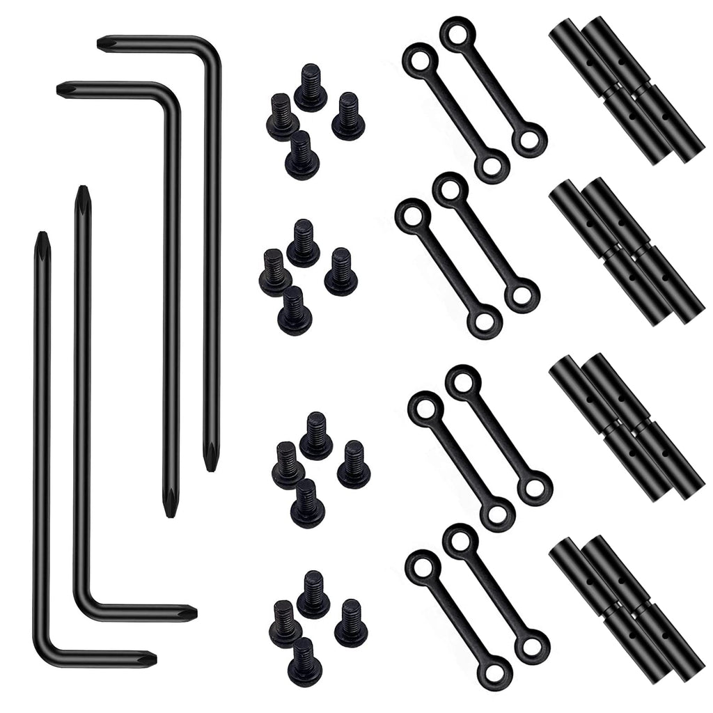 [Australia - AusPower] - 4 Sets Steel Side Plates Non-Slip Fixed Column Rotations Pins, High Precision, 154" Non-Rotating Pins (Black) 
