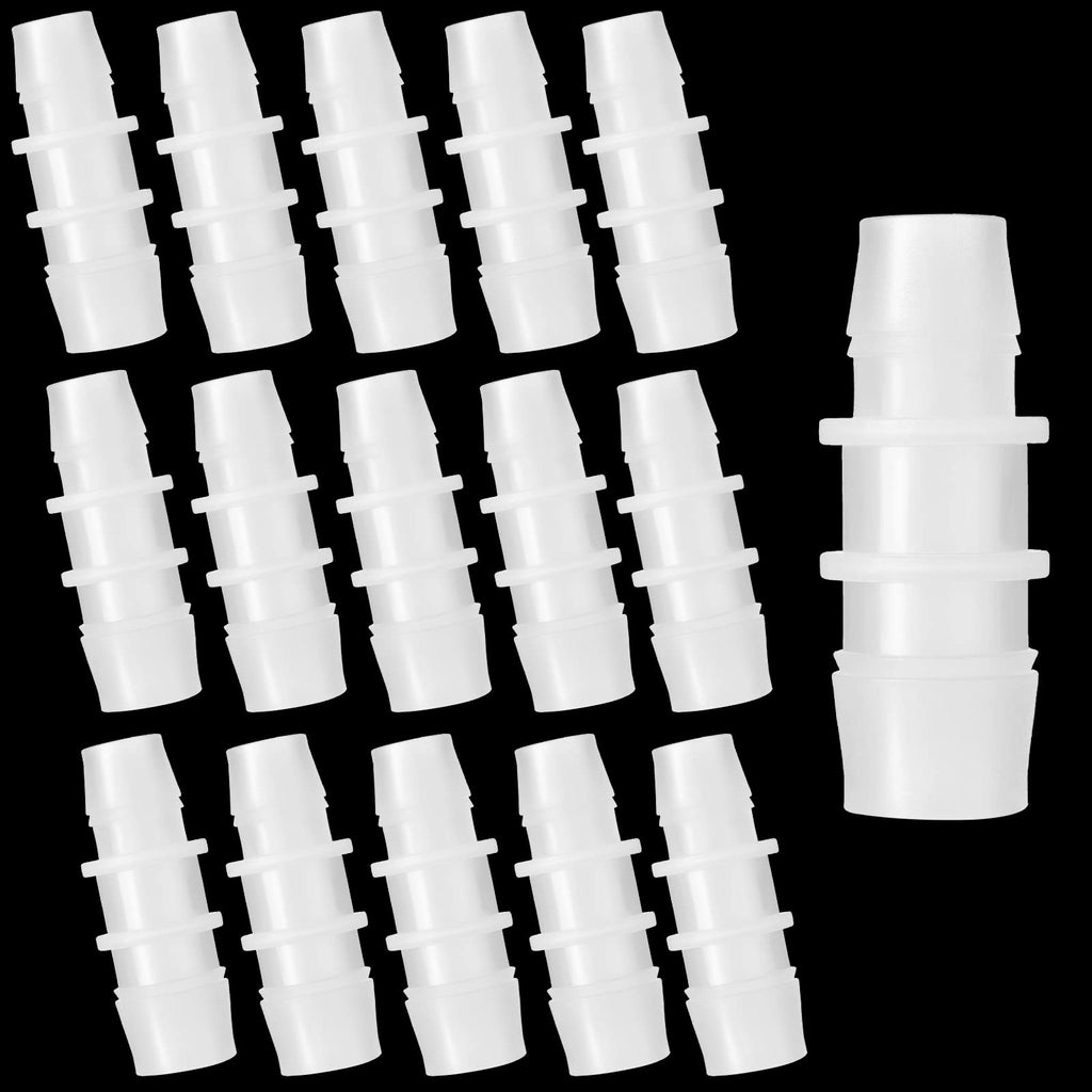 [Australia - AusPower] - 16 Pieces Plastic Hose Barb Fitting 5/8 Inch to 1/2 Inch Barbed Splicer Plastic Reducer Hose Coupler Plastic Hose Fittings White Joint Adapter Union Fitting 