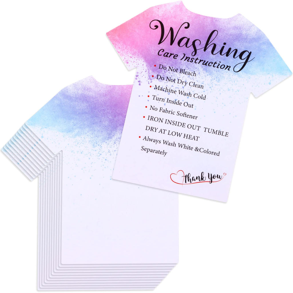 [Australia - AusPower] - 200 Sheets T-Shirt Washing Care Instructions Cards Shirt Care Wash Instructions Cards T-shirt Cleaning Care Card Customer Direction Cards Package Insert Business Cards Shop Thank You Cards,3.5"x3.5" 