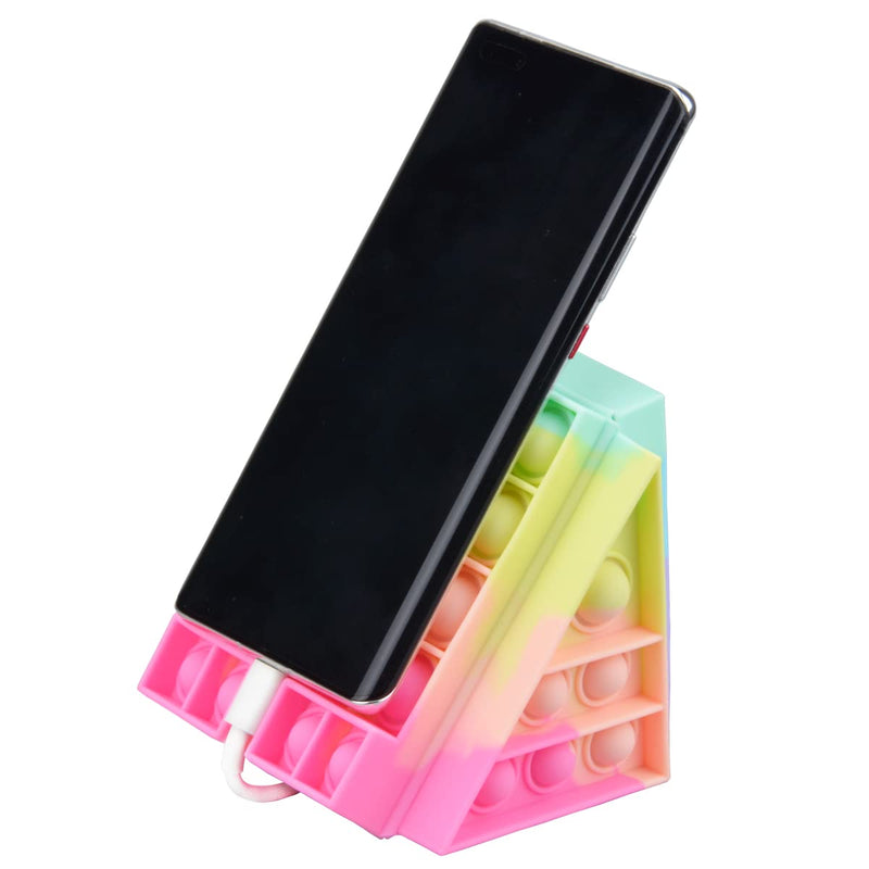 [Australia - AusPower] - Push Pop Fidget Cell Phone Stand, Stress Relief Finger Press Phone Holder Dock Compatible with iPhone Samsung Galaxy, Google Pixel, Android Phones (Rainbow) rainbow 