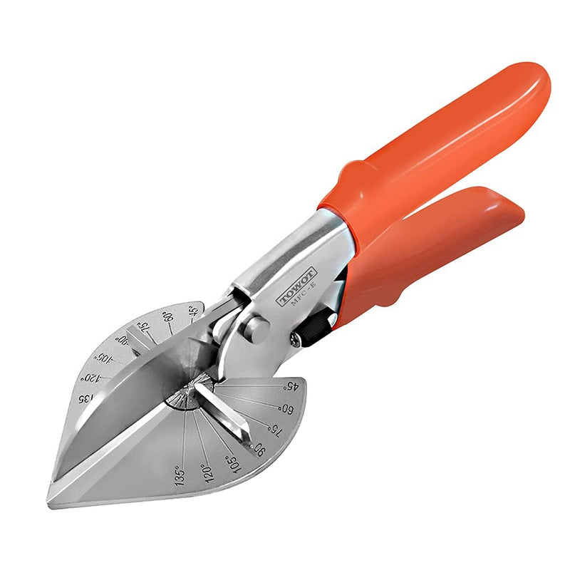 [Australia - AusPower] - TOWOT Sharp Multi Angle Miter Shear Cutter Adjustable at 45 to 135 Degree with Safety Lock Hand Tools for Cutting Plastic PVC and Molding Trim Upgrade Hardened Version a 