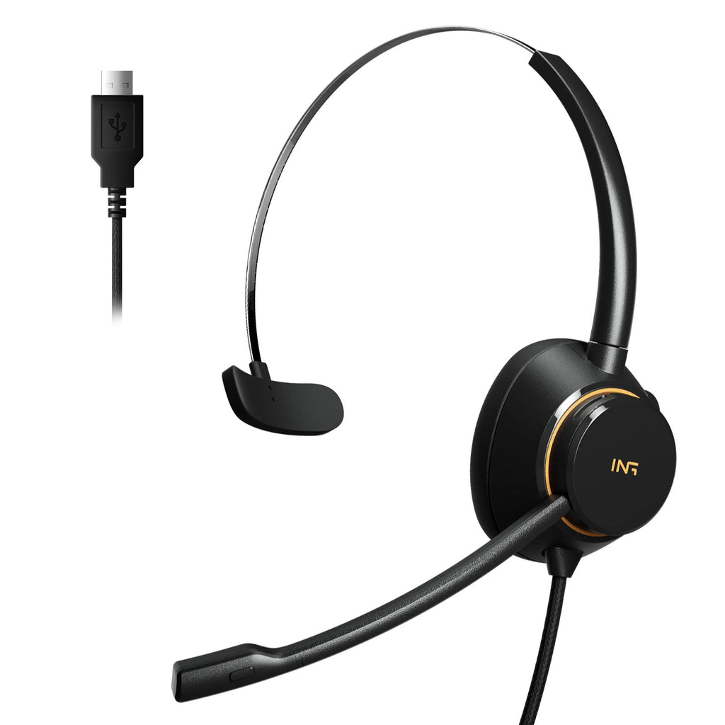 [Australia - AusPower] - USB Headset with Microphone Noise Cancelling, Ultra Comfort Wired Computer Headset with Mute for Business Skype, Zoom, Call Center, Office, Home USB 