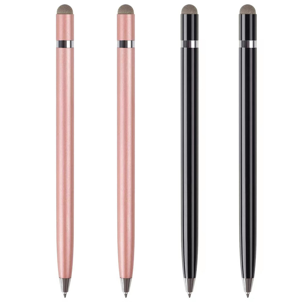 [Australia - AusPower] - Liromna Stylus Pens for Touch Screens, 4 Pack High Precision 2 in 1 Capacitive Stylus Ballpoint Pen for iPad iPhone Tablets Samsung Galaxy All Universal Touch Screen Devices - Black/Rose Gold 