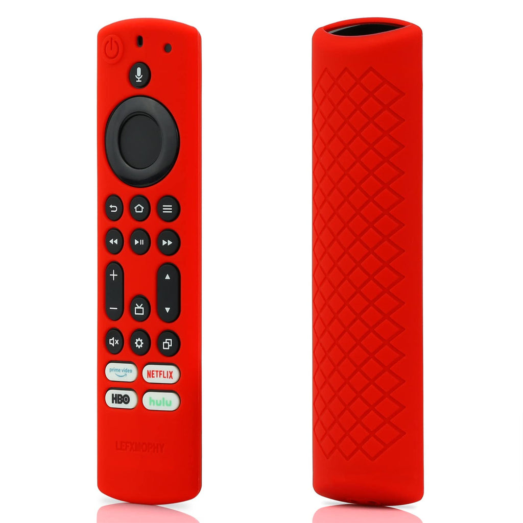 [Australia - AusPower] - CT95018 Cover Case Replacement for Insignia Toshiba NS-RCFNA-21 CT-RC1US-21 FireTV Remote Cover, Red Silicone Protective Skin Protector with Lanyard - LEFXMOPHY 