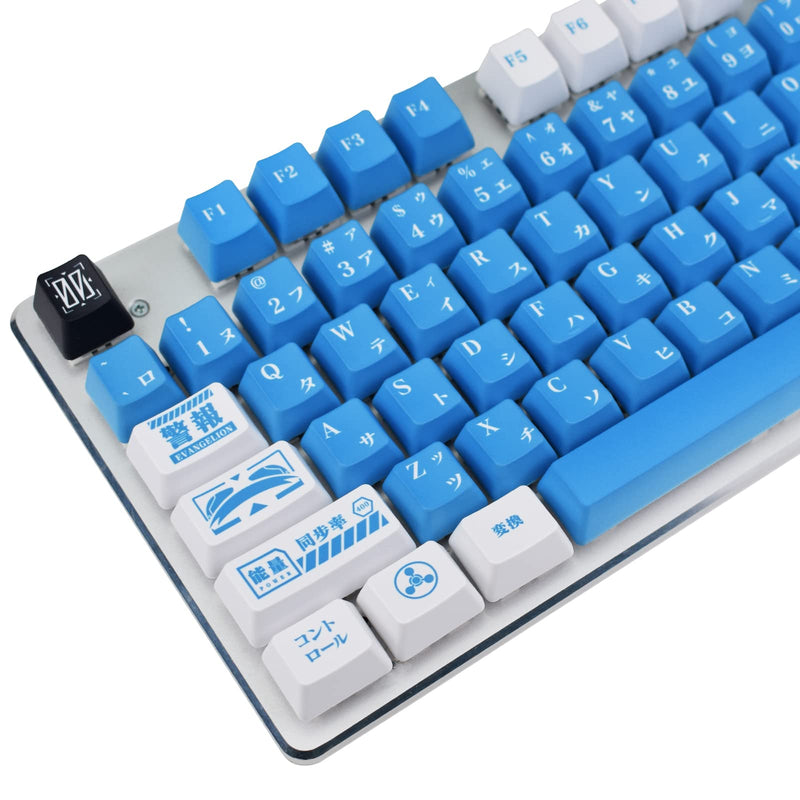 [Australia - AusPower] - Keycaps Lilith, MOLGRIA 129 Set Blue and White Keycaps for Gaming Keyboard, PBT Cherry Profile Dye Sublimation Keycaps with Keycap Puller for Gateron Kailh Cherry MX 104/87/74/61 60% Keyboard Lilith-129 