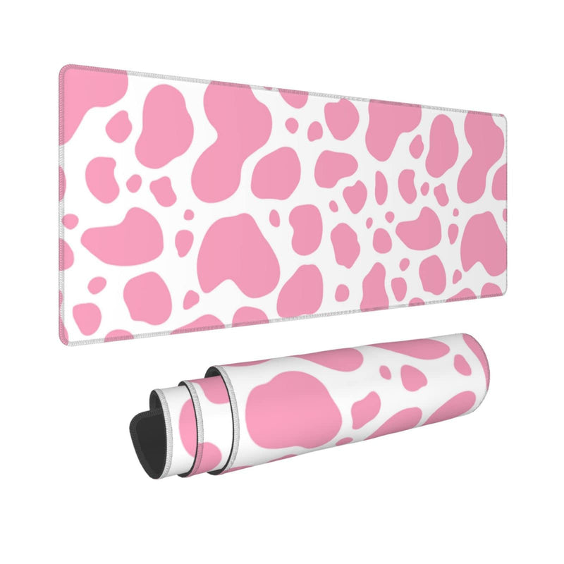 [Australia - AusPower] - Pink Cow Print Gaming Mouse Pad Large XL Desk Mat Long Extended Pads Big Mousepad for Home Office Decor Accessories 31.5 X 11.8 Inch Pink Cow Print 