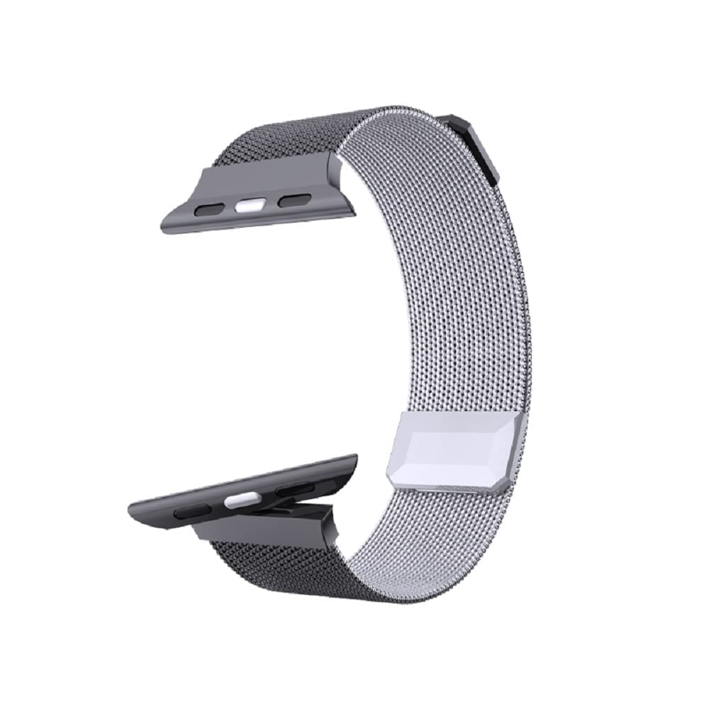 [Australia - AusPower] - Milan watch strap Compatible with Apple Watch Band 38/40mm 42/44mm Adjustable Double-Sided Strap & Rotating Connectors Two color Magnetic Wristband For Apple Watch Band women iWatch 6 5 4 3 2 1 SE (silver,black, 42/44mm) 