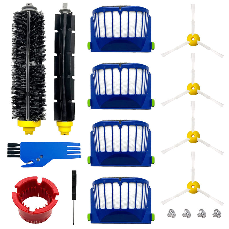 [Australia - AusPower] - Rjnlsc 9 Pack Replacement Parts Accessories for irobot Roomba 600 500 Series 692 694 695 675 677 671 655 645 690 680 660 650 620 614 595 585 564 robot, 4 Filter 4 Side Brush 1 Bristle & 1 Beater Brush 