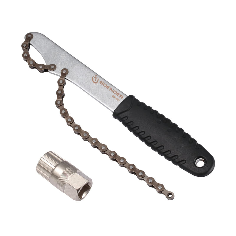 [Australia - AusPower] - Boenoea Bike Chain Whip Tool Kit Cassette Removal Tool, Bike Freewheel Removal and Install Tool with Cassette Lockring Freewheel Removal Tools Kit Flywheel Chain Sprocket Remover Tool 