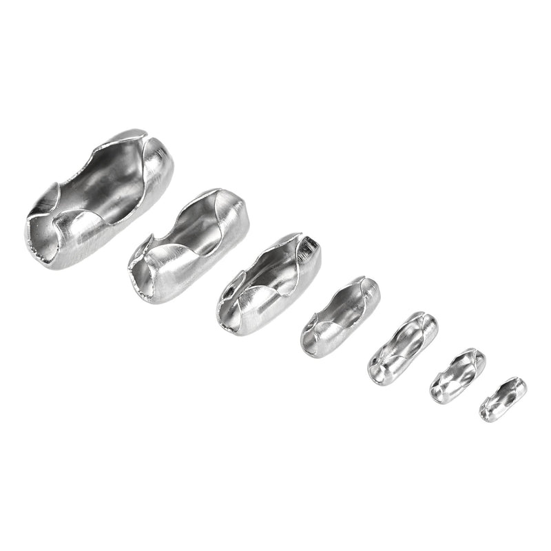 [Australia - AusPower] - MECCANIXITY Ball Chain Connector, 1.5mm 2mm 2.4mm 3.2mm 4mm 5mm 6mm Chains Clasp Crimp Clips Beaded Link 304 Stainless Steel Connection 1 Set 