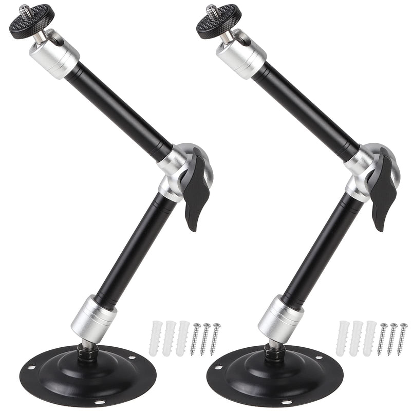 [Australia - AusPower] - UYODM Camera Wall Mount for CCTV POV Camcorders Camera,Video Lamp,DSLR,Flash,LED Light, Digital Camera,Security Cameras,Heavy Duty 11" Articulating Magic Arm (2PACK) Strengthen 