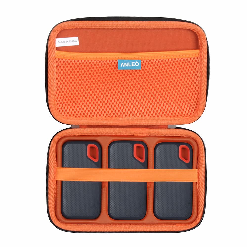 [Australia - AusPower] - Anleo Hard Travel Case for SanDisk 500GB / 250GB / 1TB / 2TB Extreme Portable SSD (Case for 3 Hard Drives) 