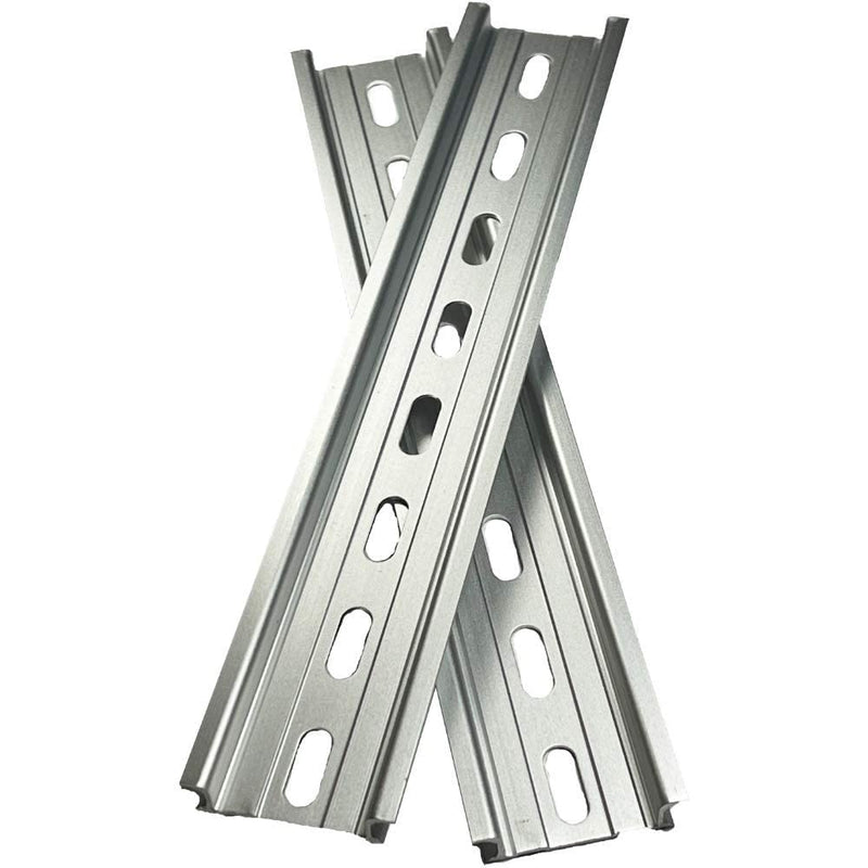 [Australia - AusPower] - ICI T&G 1 Piece DIN Rail 2 Stainless Steel Screws Slotted Aluminum RoHS 7" Inches Long 35mm Wide 7.5mm High 