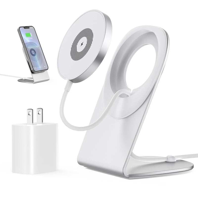 [Australia - AusPower] - Magnetic Wireless Charger for iPhone 13/12 - Convertible Fast Wireless Charging Stand/Pad with 5ft USB-C Cable for iPhone 13 12 Pro Max Mini,Airpods 3,Mag-Safe Charger Stand Holder(with 20W Charger) 