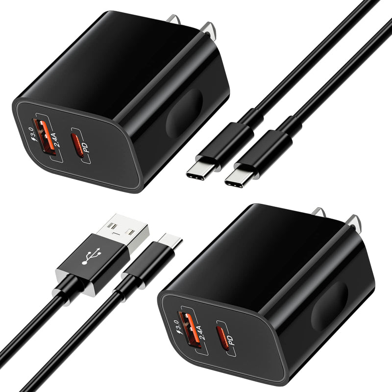 [Australia - AusPower] - USB C Wall Charger 20W, Bangfun Dual Port PD Fast Charger Block with 6ft USB Type C Charger Cable Quick Charging 3.0 Compatible Samsung S21+/S20/S21 Ultra/S20FE/S10+/S9/S8, Note 8/9/10+, Pad Pro 