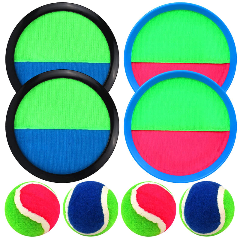 [Australia - AusPower] - jxzdle Toss and Catch Ball Game Outdoor Game for Kids Backyard Games Beach Game for Kids Easter Gift(Upgraded) (4 Paddles 4 Balls) 