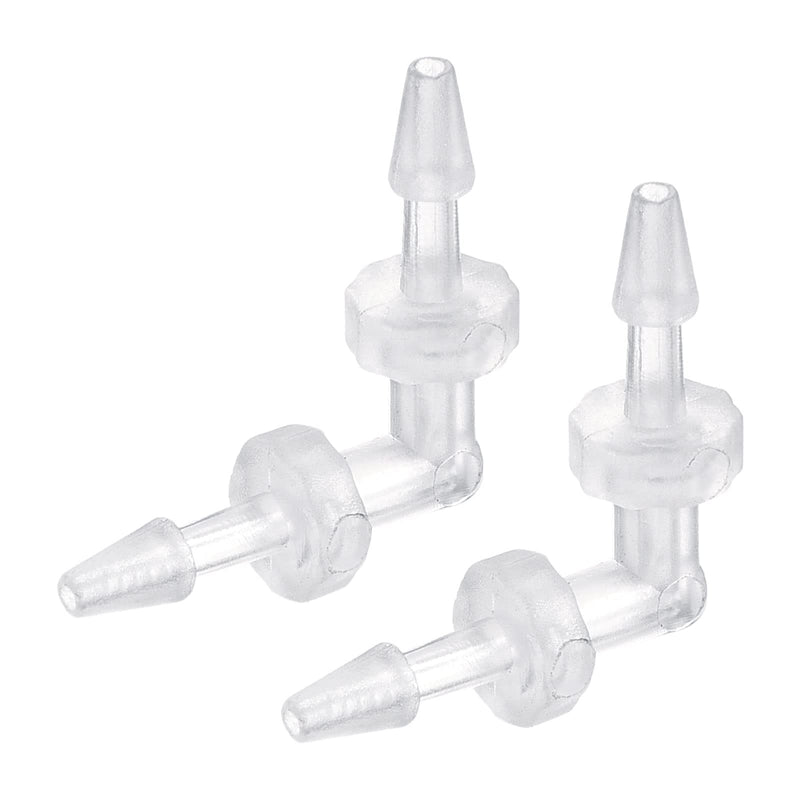 [Australia - AusPower] - MECCANIXITY Barb Hose Fitting, 3mm Barbed Dia. Plastic Elbow Coupler Quick Connector Adapter, Pack of 2 