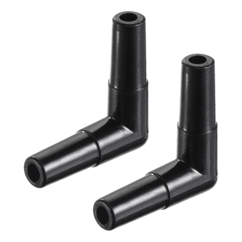 [Australia - AusPower] - MECCANIXITY Barb Hose Fitting, 5mm Barbed Dia. Plastic Elbow Coupler Quick Connector Adapter, Black Pack of 2 