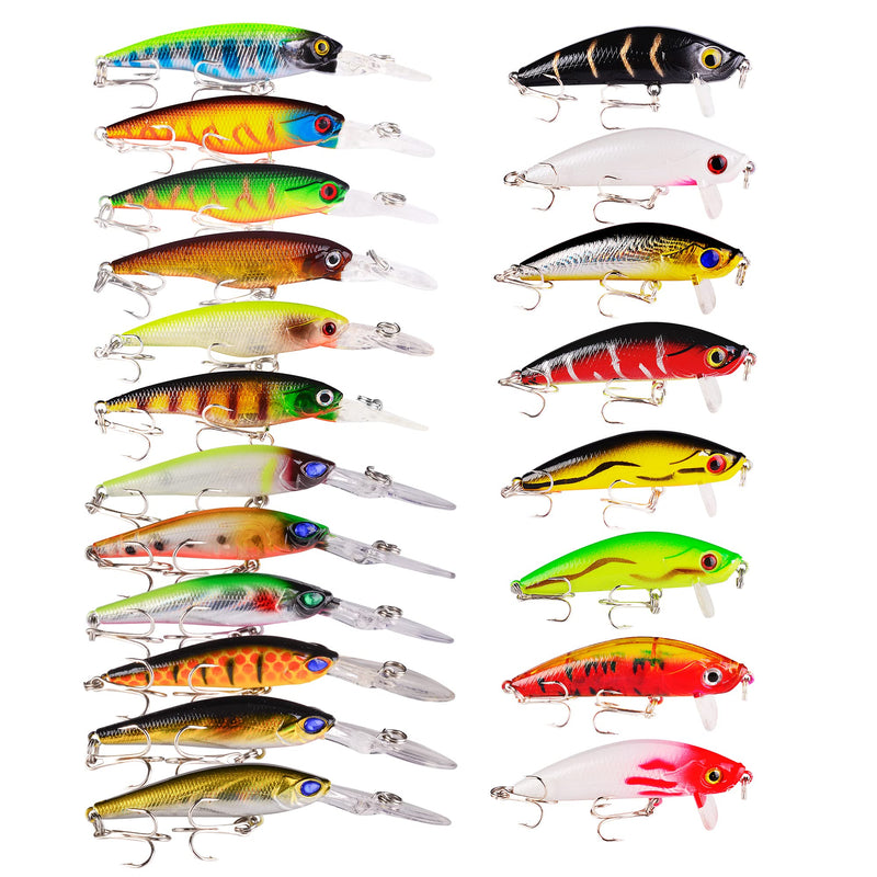 [Australia - AusPower] - XBLACK Fishing Lures Sets Fishing Lures for Freshwater bass Lures for Bass Trout Walleye Redfish Saltwater Freshwater FL20PCS-A 