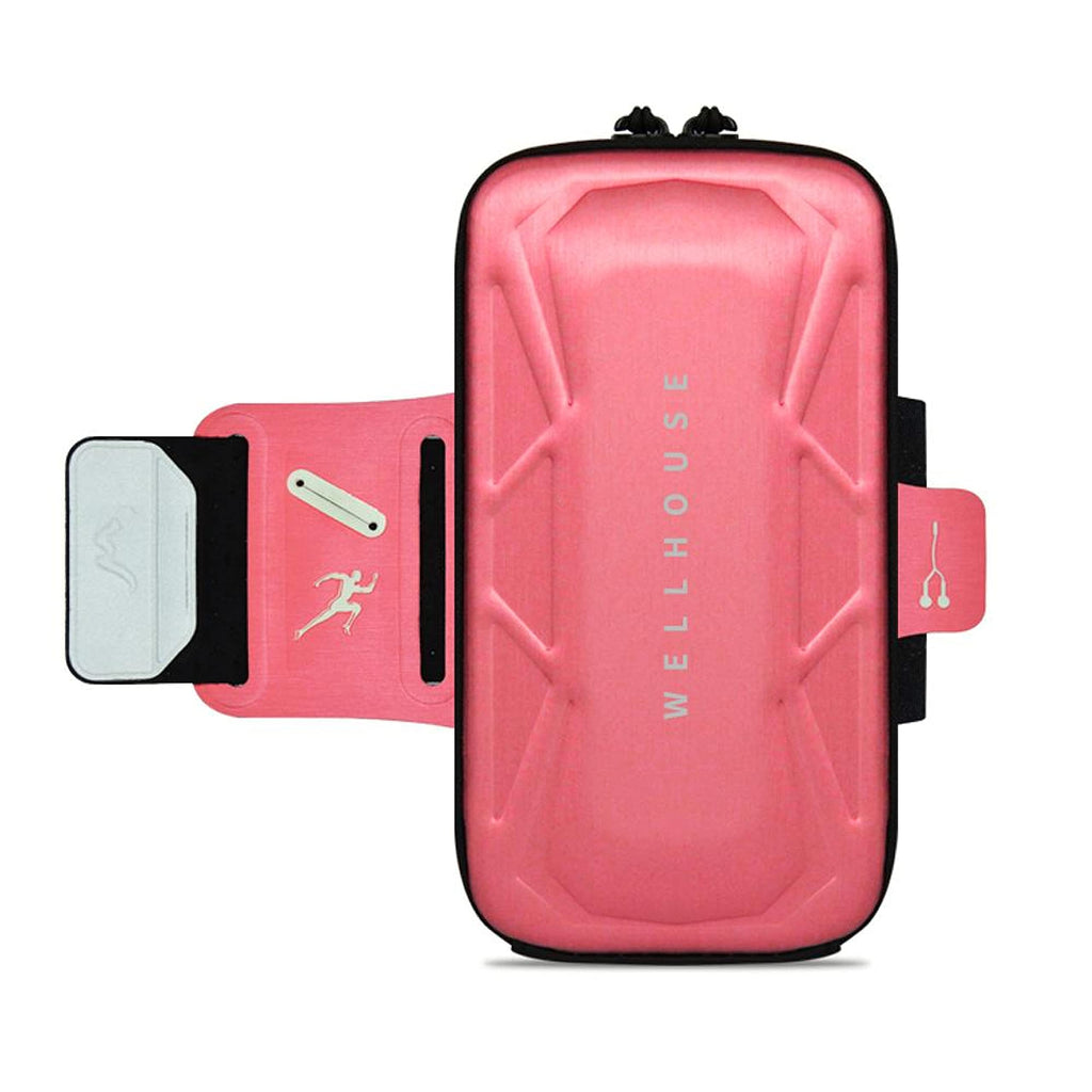 [Australia - AusPower] - 360°Rotatable Running Phone Armband Detachable Phone Holder for iPhone 13 12 11 Pro Max Mini Xs Xr X 8 7 6 Samsung Rugged Phone case Wrist Strap Great for Running Hiking Biking Fishing Workout Pink Pink 1pcs 