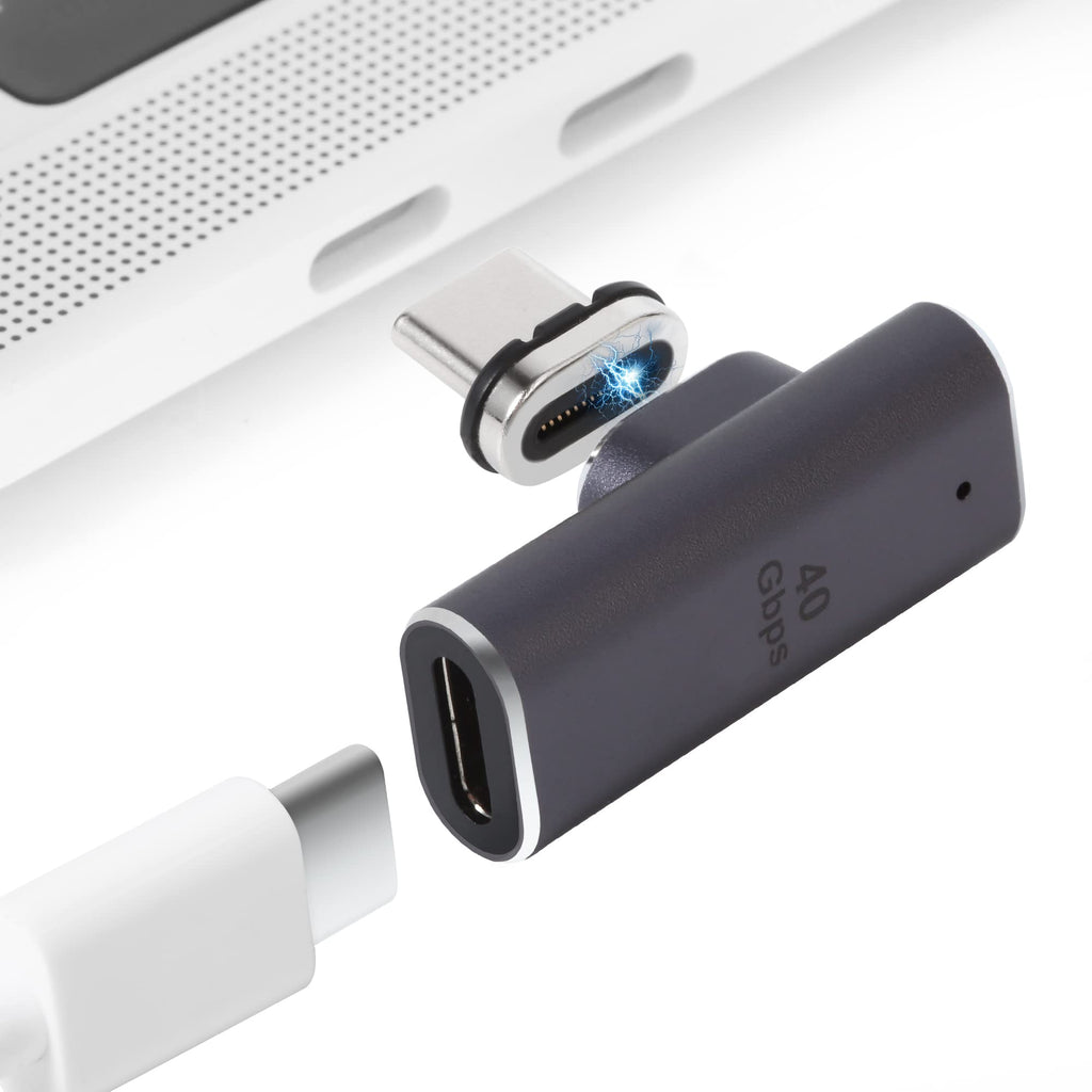 [Australia - AusPower] - APEXSUN USB C Magnetic Adapter,24 Pins Type C Connector Support Thunderbolt 4,USB4.0, PD 100W Quick Charge,40Gb/s Data Transfer,8K Video Output Compatible with MacBook and More USB C Devices(Elbow) Elbow 