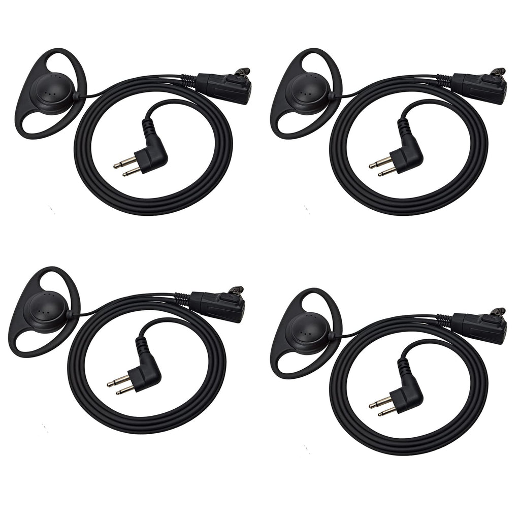 [Australia - AusPower] - UAYESOK Surveillance Kit Two Way Radio Earpiece with Mic D Shape 2 Pin Headset for Motorola CP110 CP185 CP200 CP200D CLS1110 CLS1410 Yaesu FT-65R Walkie Talkie (4 Pack) 