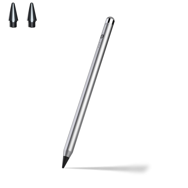 [Australia - AusPower] - doqo Stylus Pen for iPad with Palm Rejection, Active Pencil Compatible with (2018-2021) Apple iPad Pro (11/12.9 inch), iPad Air 3rd/4th Gen, iPad 6/7/8th Gen, iPad Mini 5th Gen Gray 